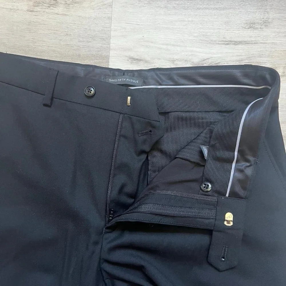 Men's Classic Black Dress Pants - Tailored Straight Fit